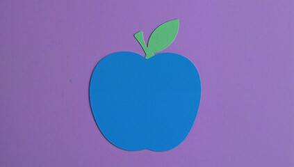 Obraz premium A vibrant fruit illustration featuring a cerulean apple against a violet backdrop.