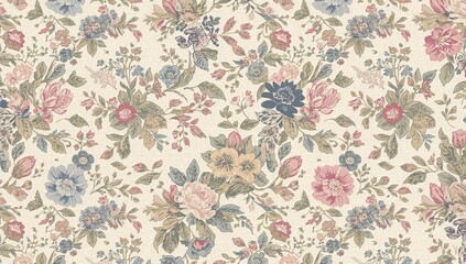 Sophisticated floral motif for continuous fabric printing