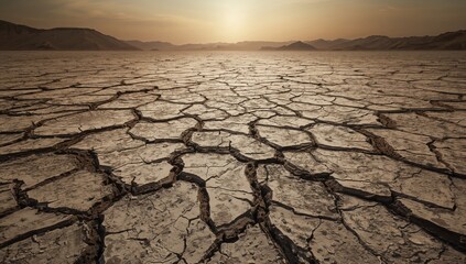 Drought-Stricken Terrain with Fractured Soil