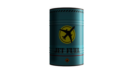 Jet fuel airplane oil barrels transparent