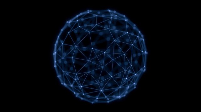 Rotating Plexus Sphere Futuristic Digital Network Background