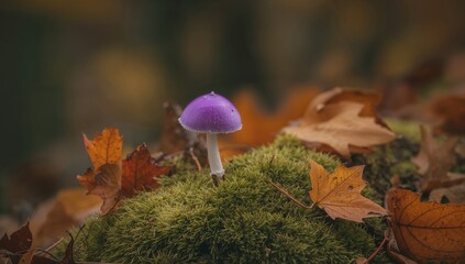 Uncommon small violet fungus (Amethyst Deceiver)