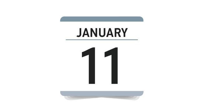 January 11th calendar icon for reminders and celebrations of annual events and planning related marketing campaigns related themes and scheduling
