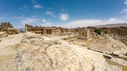 Panoramic view of ancient ruins in Baalbek