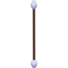 Simple Brown Stick With White Spheres On Each End Isolated On Transparent Background