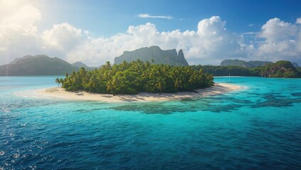 Fototapeta premium Sunlit Tropical Paradise Island