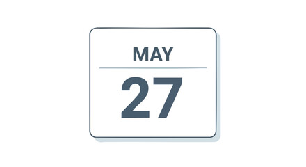 Conceptual design illustrating the twenty-seventh day of May on an abstract minimalist calendar showcasing the importance of date awareness