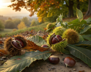 chestnuts on the ground