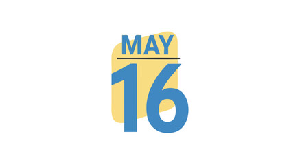 Stylized May 16th Calendar Date Marker Illustrating a Specific Day in Time for Reminders or Scheduling needs
