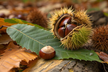 chestnuts on a white background