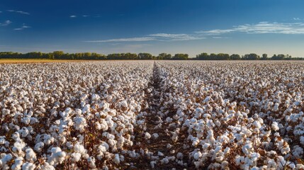 Cotton Field Under Blue Sky