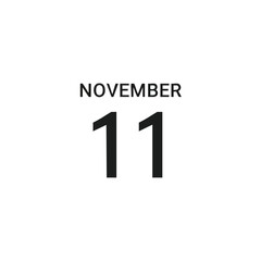 Obraz premium Elegant November 11th Date Graphic Design with Clear Typography and Minimalist Layout simple clean visual 150 characters