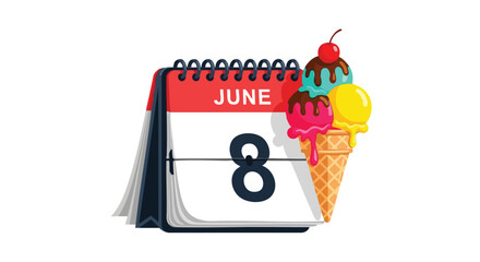 International Best Friends Day celebration with ice cream vector illustration date June 8 happy summer holiday event vector illustration