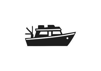 boat seaicon mono color silhouette vector design