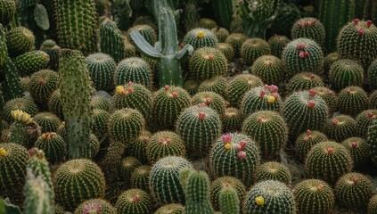 Obraz premium Close-up of a famous cactus collection featuring 25,000 plants, a beloved annual event established in 1926.