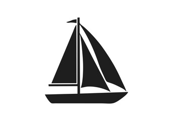 boat seaicon mono color silhouette vector design