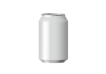 A silver aluminum can sits centered on a white background