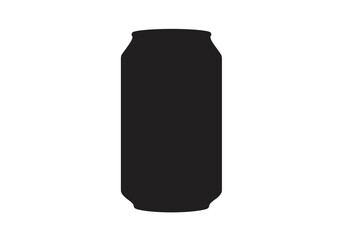 Black silhouette of a generic soda can centered on a white background