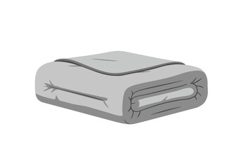 Folded grey blanket showing multiple layers and soft edges
