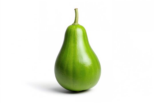 Fresh isolated pointed gourd against a white backdrop, healthy and vibrant