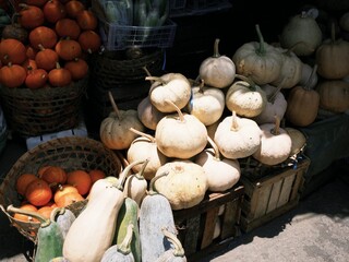 Pumpkins for sale at Kopeng Tourist Market, Magelang, Indonesia