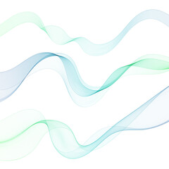 Abstract flowing blue-green lines creating a dynamic background with transparency. Eps 10