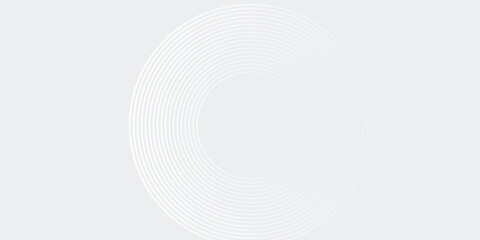 Grey abstract background with white circle lines. Geometric stripe line art design. Minimal lines pattern. Modern futuristic concept. Vector illustration