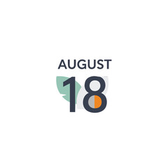 Obraz premium August Eighteenth Date Illustration with Leaf Accent for Calendar or Commemorative Design