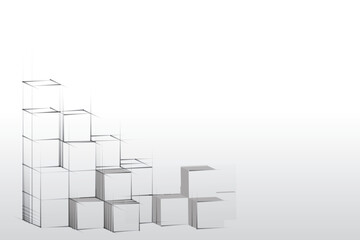 Minimalist 3D cube structure sketch design representing architecture