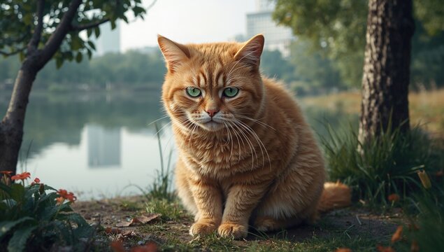 Unhappy urban feline. Neutering and capturing stray cats.