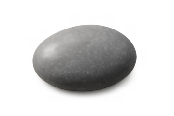 Gray stone pebble on transparent background, offering natural texture and smooth surface for design elements
