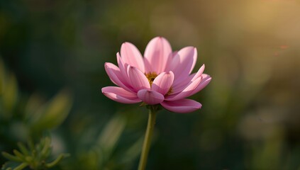 Obraz premium Single bloom showcasing nature's beauty in vibrant pink hues