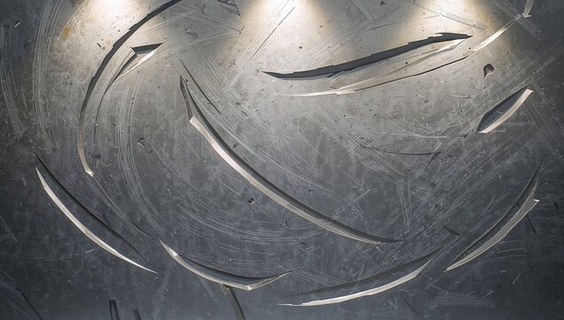 Background of Metal Texture with Scratched Curved Lines