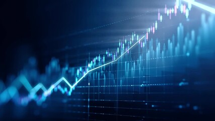 This visual showcases a vibrant growth chart with blue and green tones, representing marketing analytics in a business workspace. The upward movement indicates positive trends over time. - Powered by Adobe
