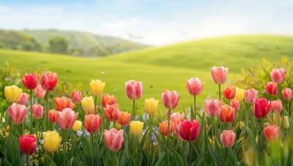 Background Featuring Tulip Flowers