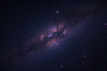 Fototapeta premium Cosmos filled with glowing stars, colorful nebulae, and sparkling galaxies in a mysterious cosmic scene