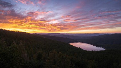 Fototapeta premium Breathtaking forest scenery under a magnificent sky