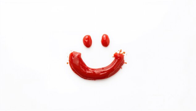 Happy face made with ketchup