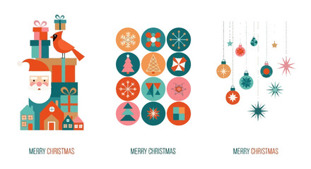 Festive Christmas Designs Santa, Ornaments, and Graphic Patterns