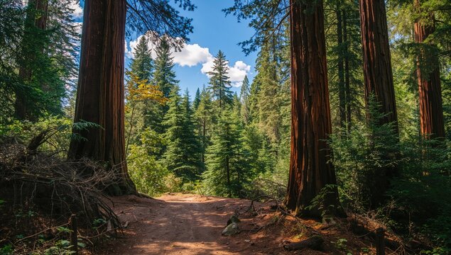 Scenic view of a dense crimson timber woodland