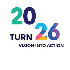 The image prominently displays the number "2026" with "20" in green and dark blue, and "26" in a gradient.
