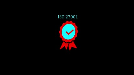 Businessman typing on laptop with digital certification ISO 27001 icon, symbolizing online quality assurance, compliance management, verified service, and data security concept. - Powered by Adobe