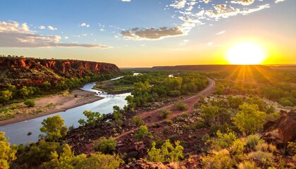 Scenic river valley at sunset (1)