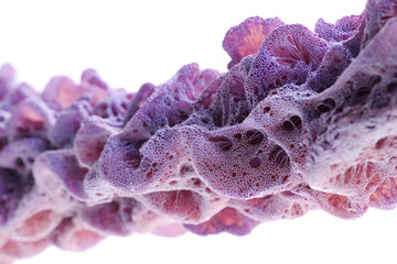 Delicate coral reef structure with intricate purple patterns evokes underwater beauty, perfect for marine biology publications or vibrant abstract art projects