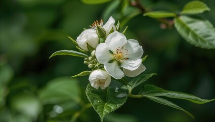 Hermaphroditic Rose Water blossoms possess both male and female parts and rely on insects for pollination.