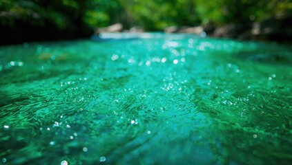 Fototapeta premium The glittering jade-colored river