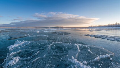 Obraz premium The exceptional clarity of frozen lake ice in a remote Siberian region