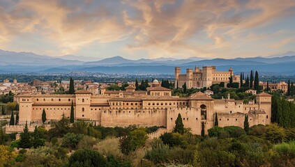 Fototapeta premium Historic Islamic architectural marvel: a palace and fortress complex