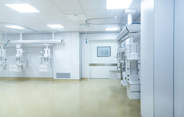 Modern hospital ward with advanced medical equipment