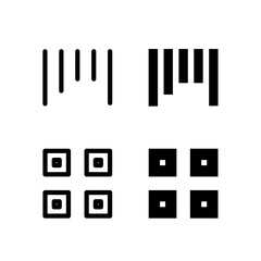 Barcode and QR Code Line and Solid Icon Set for Modern App and UI Design